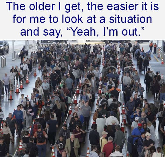 Getting Older Less Patience Standing In Line